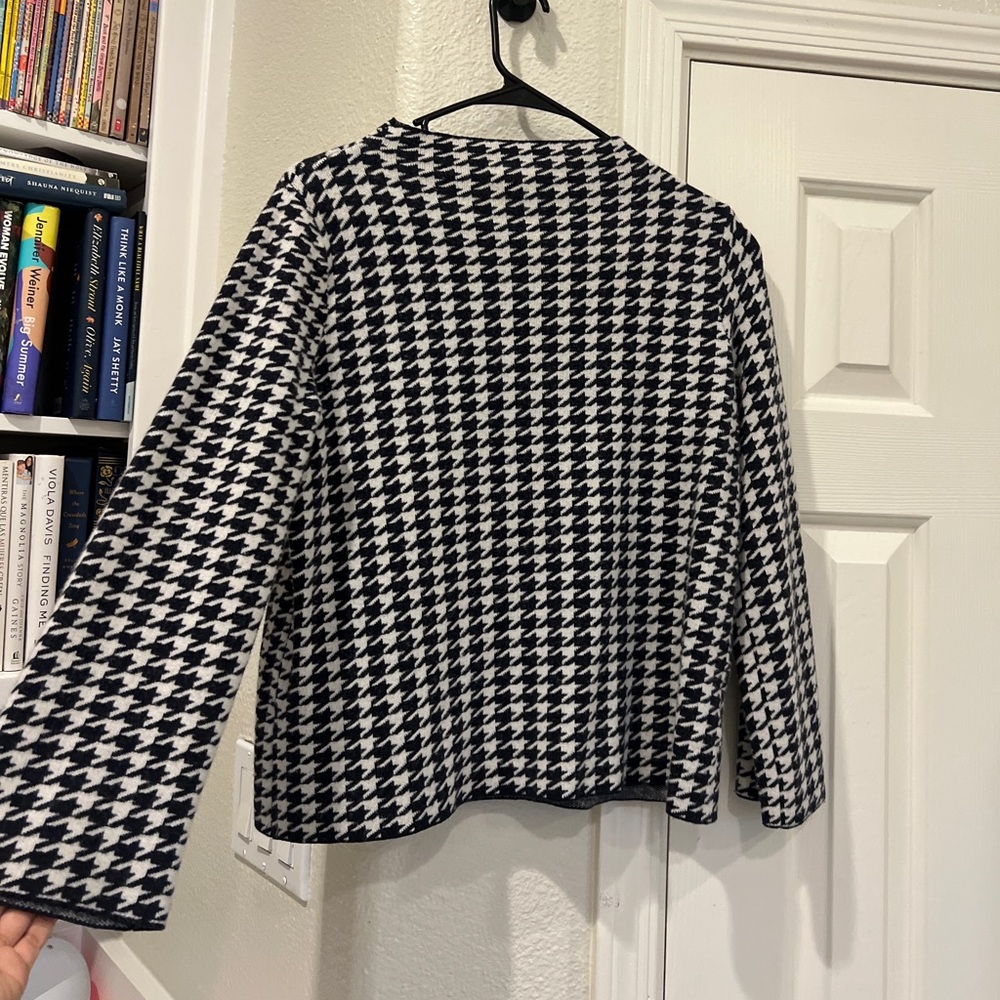 JCrew Boat Neck Houndstooth Sweater